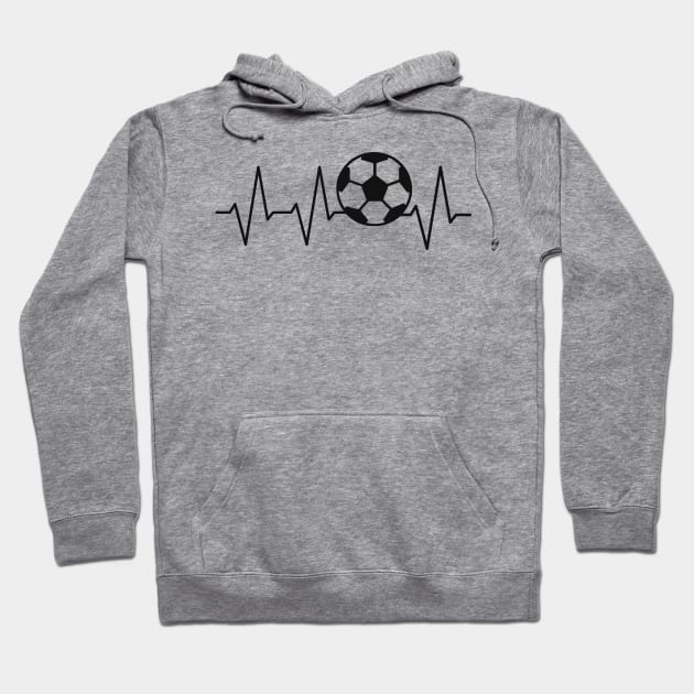 Footballer Heartbeat Football Pulse Sport Hoodie by Foxxy Merch